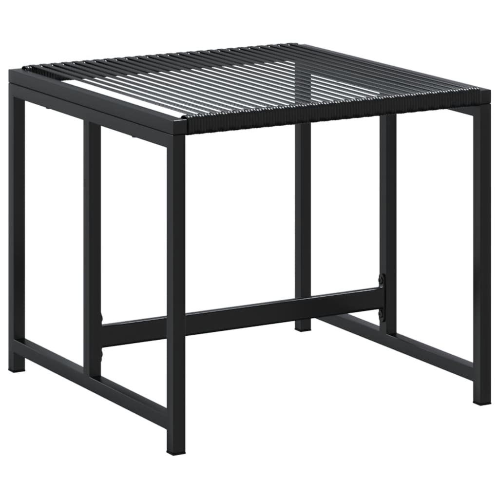 Set mobilier de grădină, 17 piese, negru, poliratan