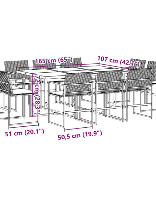 Încărcați imaginea în vizualizatorul Galerie, Set mobilier de exterior cu perne, 11 piese, negru, poliratan
