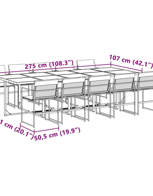 Încărcați imaginea în vizualizatorul Galerie, Set mobilier de grădină, 11 piese, cu perne, alb, textilenă
