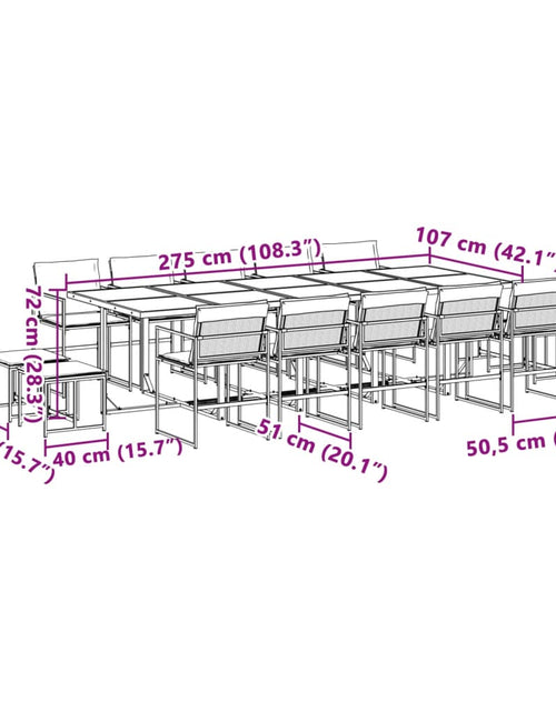 Încărcați imaginea în vizualizatorul Galerie, Set mobilier de grădină, 15 piese, cu perne, alb, textilenă
