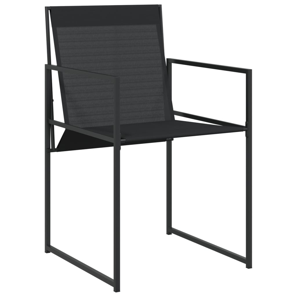 Set mobilier de grădină, 5 piese, negru, textilenă