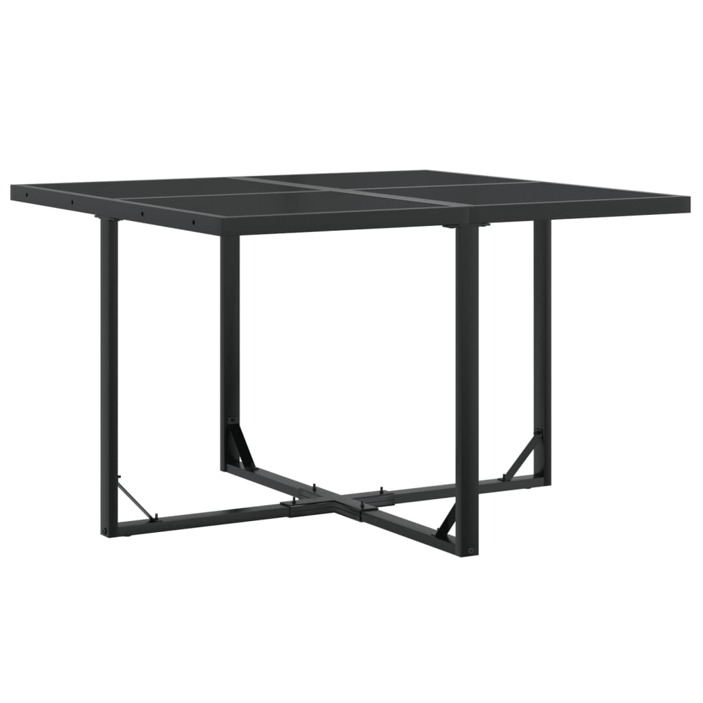 Set mobilier de grădină, 9 piese, negru, textilenă