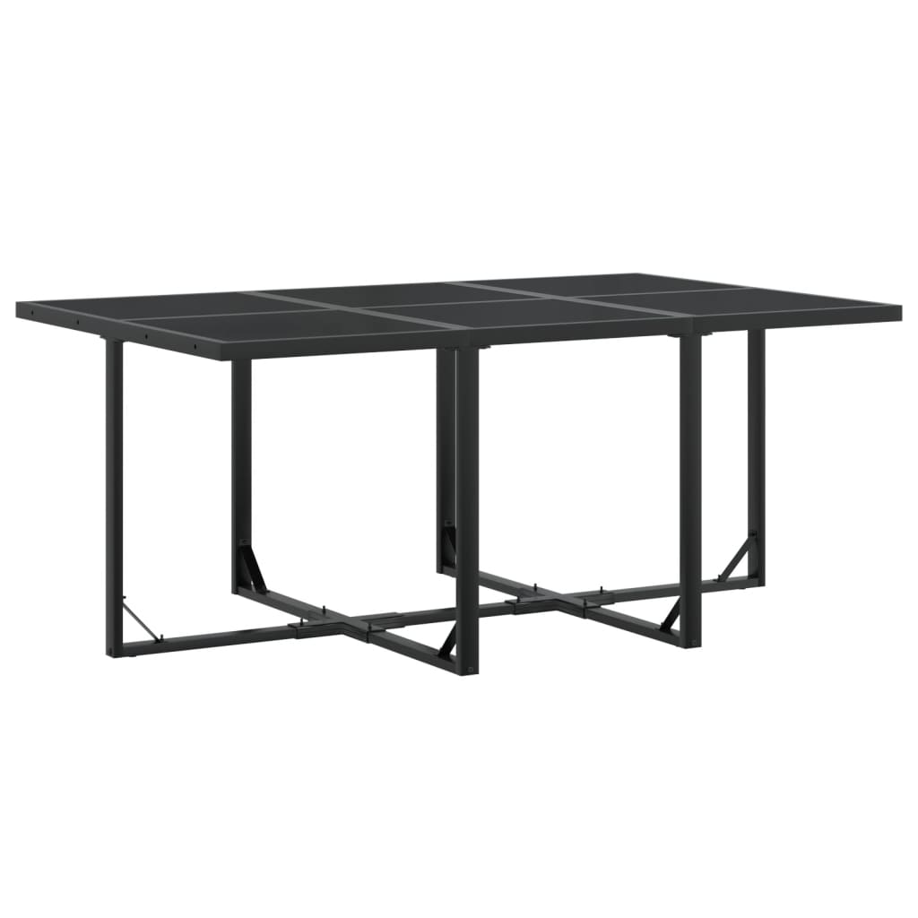 Set mobilier de grădină, 11 piese, negru, textilenă