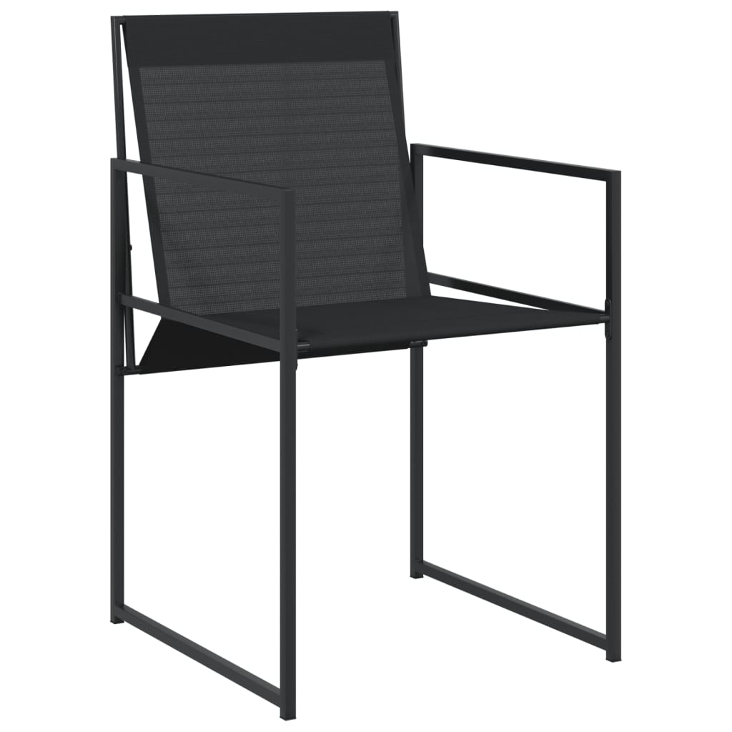 Set mobilier de grădină, 9 piese, negru, textilenă