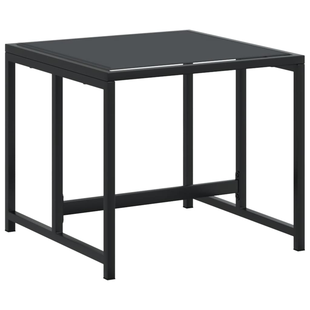 Set mobilier de grădină, 9 piese, negru, textilenă