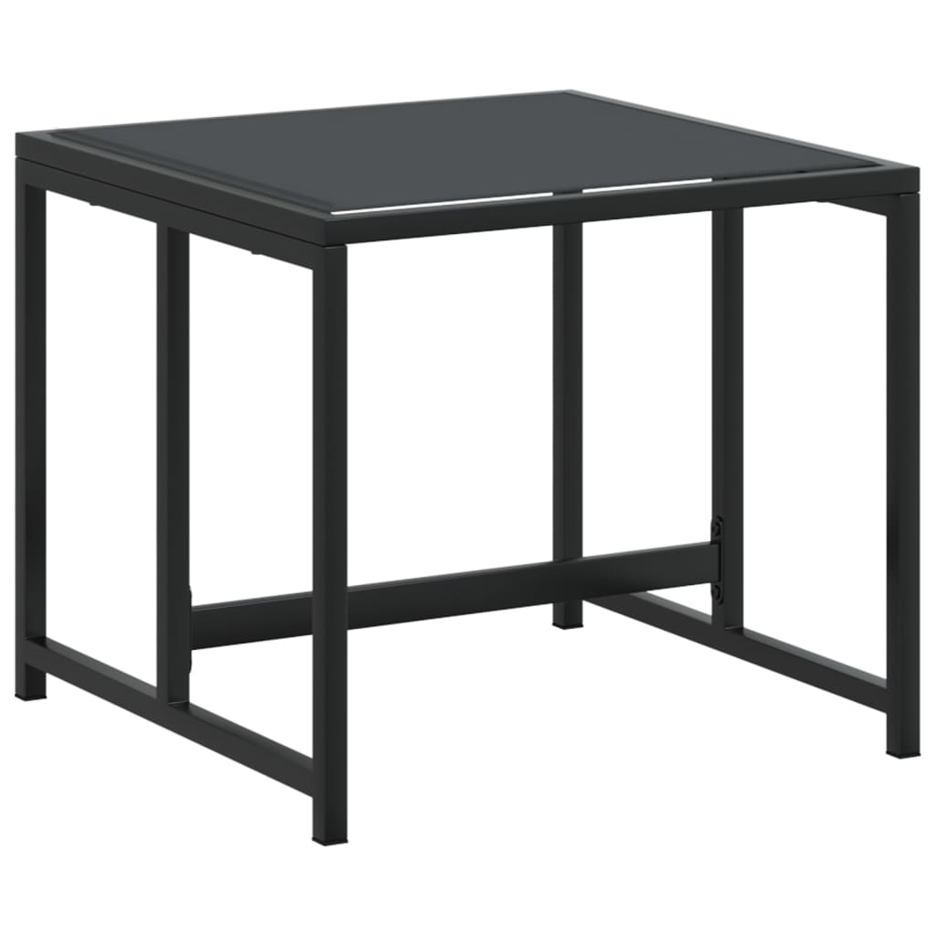 Set mobilier de grădină, 11 piese, negru, textilenă