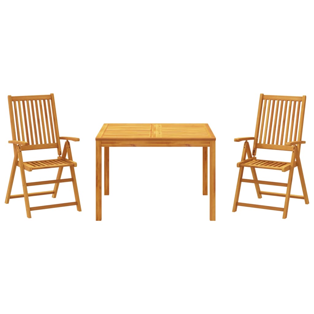 Set mobilier de grădină, 3 piese, lemn masiv de acacia