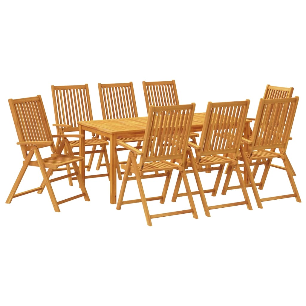 Set mobilier de grădină, 9 piese, lemn masiv de acacia