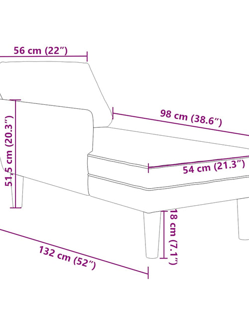 Загрузите изображение в средство просмотра галереи, Șezlong cu pernă și cotieră dreaptă, negru, catifea
