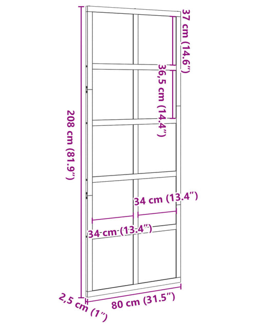 Încărcați imaginea în vizualizatorul Galerie, Ușă de hambar, maro ceruit, 80x208 cm, lemn masiv de pin
