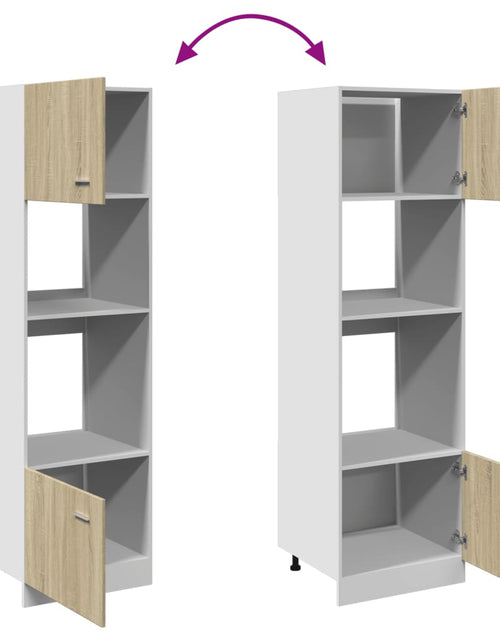 Загрузите изображение в средство просмотра галереи, Dulap cuptor microunde, stejar Sonoma, 60 x 57 x 207 cm, PAL

