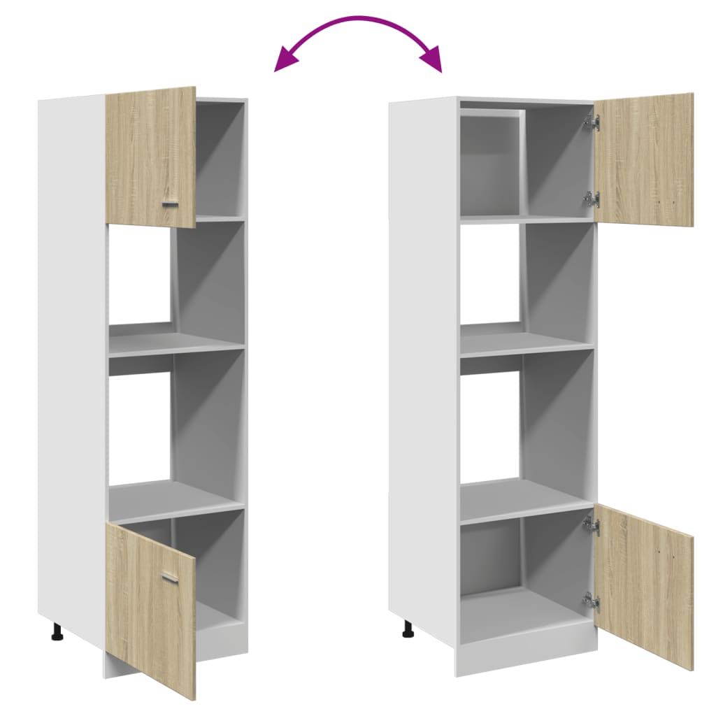 Dulap cuptor microunde, stejar Sonoma, 60 x 57 x 207 cm, PAL