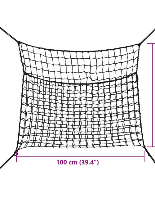 Încărcați imaginea în vizualizatorul Galerie, Plase pentru fân, 2 buc, negru, dreptunghiulară, 100x90 cm, PP
