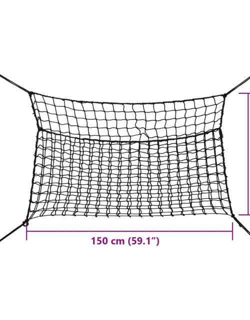 Încărcați imaginea în vizualizatorul Galerie, Plase pentru fân, 2 buc, negru, dreptunghiulară, 150x90 cm, PP

