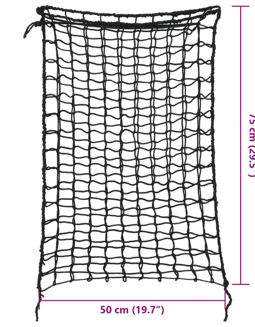 Încărcați imaginea în vizualizatorul Galerie, Plase pentru fân, 2 buc, negru, dreptunghiulară, 75x50 cm, PP
