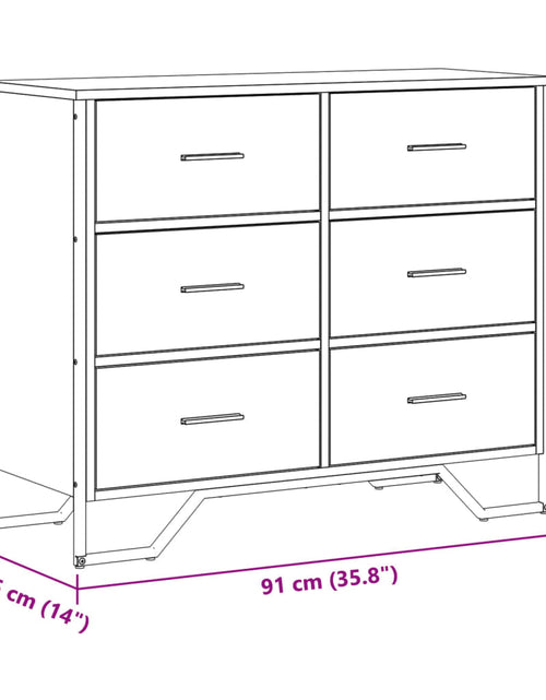 Încărcați imaginea în vizualizatorul Galerie, Comodă cu sertare stejar fumuriu 91x35,5x74,5 cm lemn prelucrat
