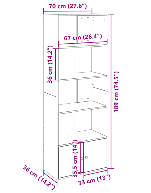 Загрузите изображение в средство просмотра галереи, Bibliotecă, alb, 70x36x189 cm, lemn prelucrat
