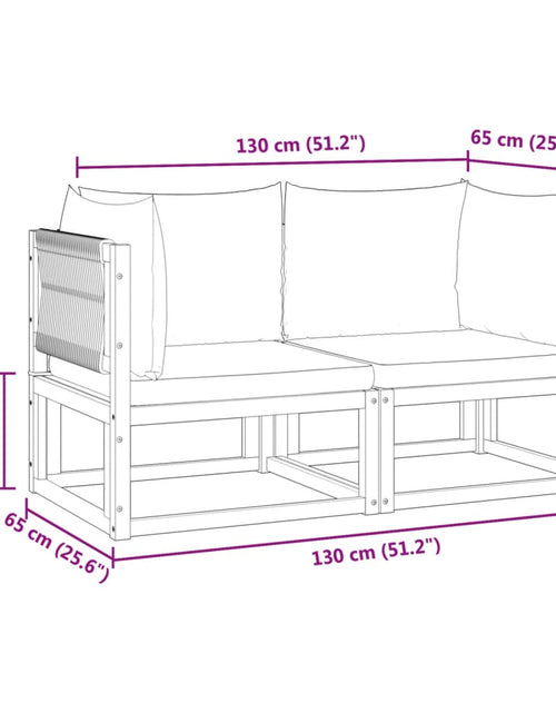 Încărcați imaginea în vizualizatorul Galerie, Canapele de colț de grădină cu perne, 2 buc., lemn masiv acacia
