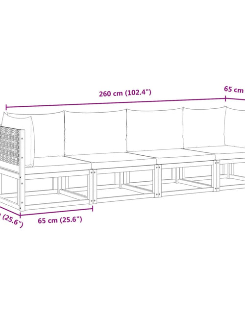 Загрузите изображение в средство просмотра галереи, Set canapele de grădină cu perne, 4 piese, lemn masiv de acacia
