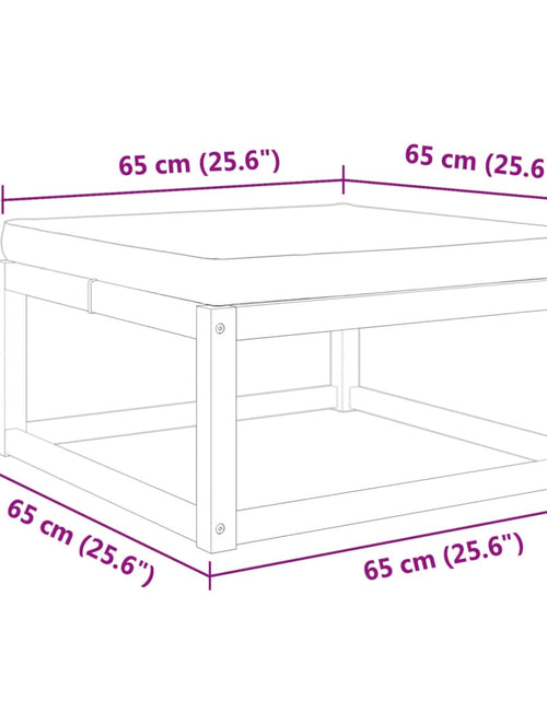 Загрузите изображение в средство просмотра галереи, Taburet de grădină cu pernă, 65x65x29 cm, lemn masiv acacia
