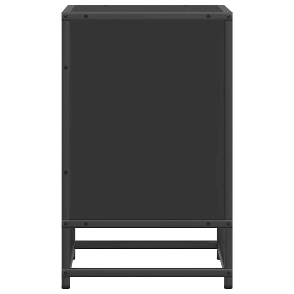 Noptiere 2 buc Negru 40x31x50 cm Lemn și metal prelucrat