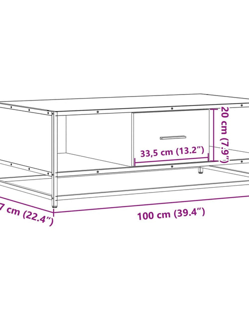Încărcați imaginea în vizualizatorul Galerie, Măsuță cafea stejar sonoma 100x57x35 cm lemn prelucrat și metal
