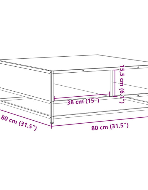 Загрузите изображение в средство просмотра галереи, Măsuță de cafea gri sonoma 80x80x30 cm lemn prelucrat și metal
