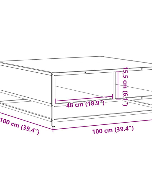 Загрузите изображение в средство просмотра галереи, Măsuță cafea stejar sonoma 100x100x30 cm lemn prelucrat/metal
