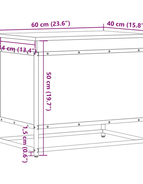 Încărcați imaginea în vizualizatorul Galerie, Cutie depozitare stejar sonoma 60x40x51,5 cm lemn prelucrat

