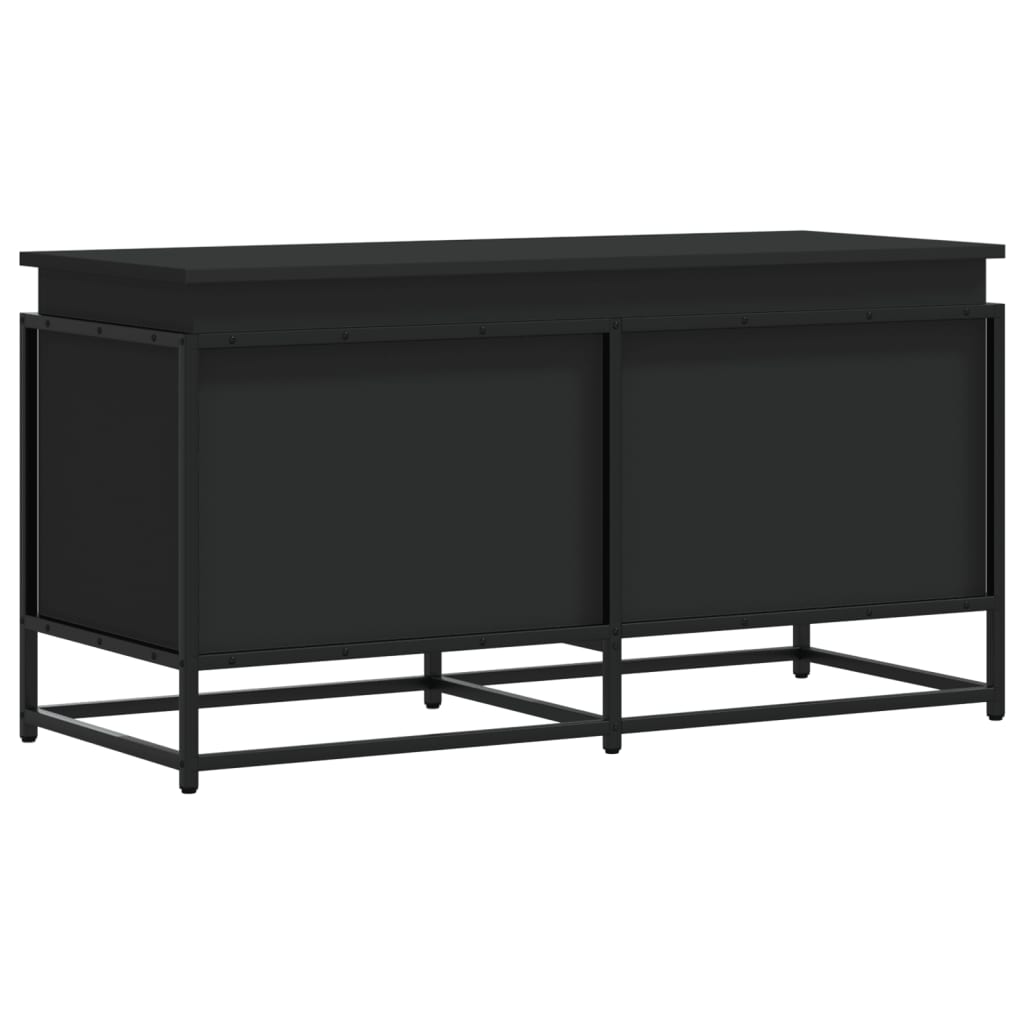 Cutie depozitare cu capac negru 100x40x51,5 cm lemn prelucrat