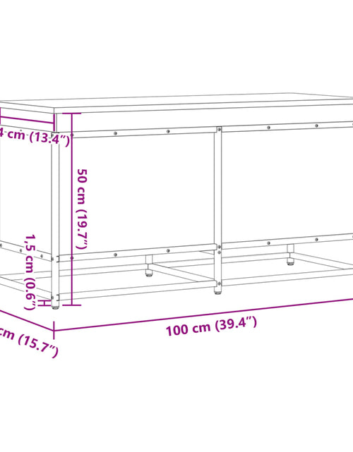 Încărcați imaginea în vizualizatorul Galerie, Cutie depozitare stejar sonoma 100x40x51,5 cm lemn prelucrat
