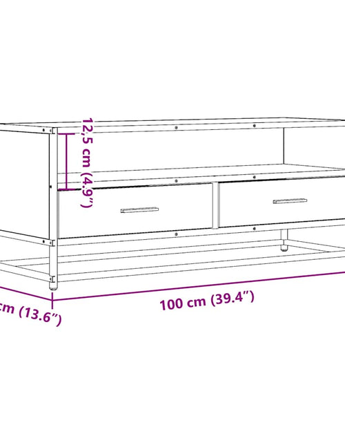 Încărcați imaginea în vizualizatorul Galerie, Dulap TV stejar sonoma, 100x34,5x40 cm, lemn prelucrat și metal
