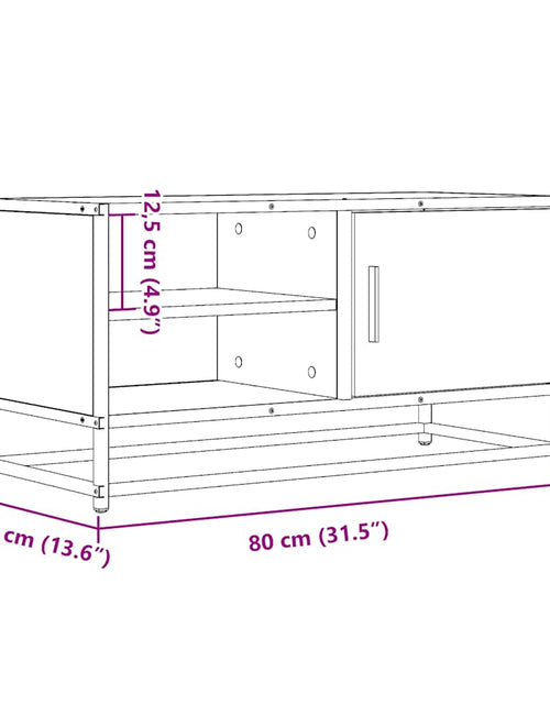 Încărcați imaginea în vizualizatorul Galerie, Dulap TV stejar fumuriu, 80x34,5x40 cm, lemn prelucrat și metal
