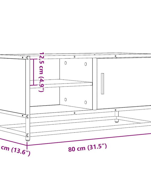 Încărcați imaginea în vizualizatorul Galerie, Dulap TV, stejar maro, 80x34,5x40 cm, lemn prelucrat și metal
