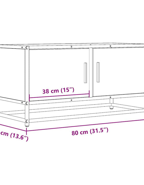 Încărcați imaginea în vizualizatorul Galerie, Dulap TV, stejar sonoma, 80x34,5x40 cm, lemn prelucrat și metal
