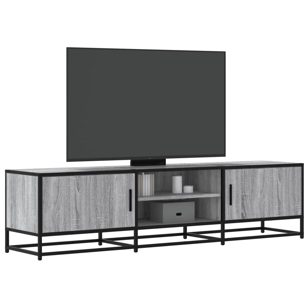 Dulap TV gri sonoma, 160x35x41 cm lemn prelucrat și metal