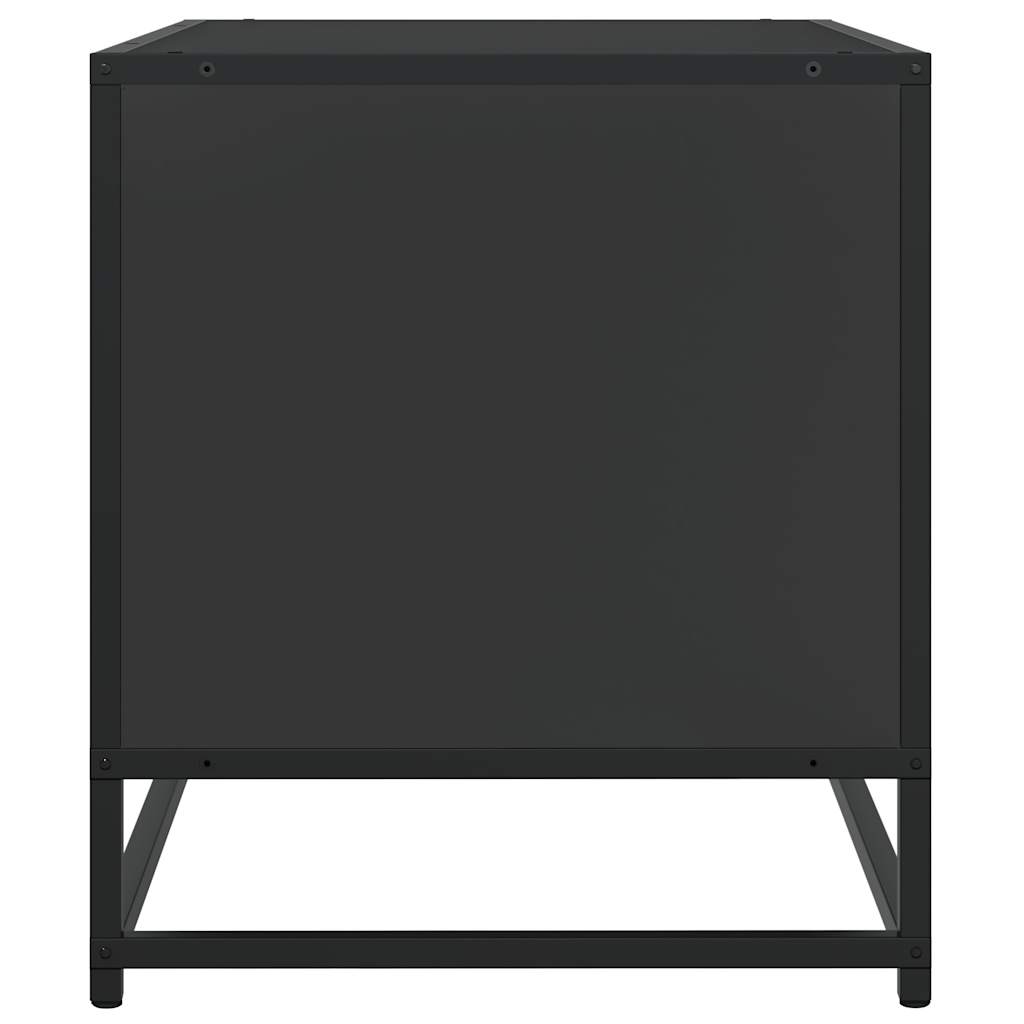 Dulap TV, negru, 61x40x46 cm, lemn prelucrat și metal