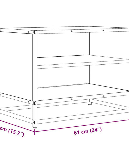 Загрузите изображение в средство просмотра галереи, Comodă TV, stejar maro, 61x40x46 cm lemn prelucrat și metal
