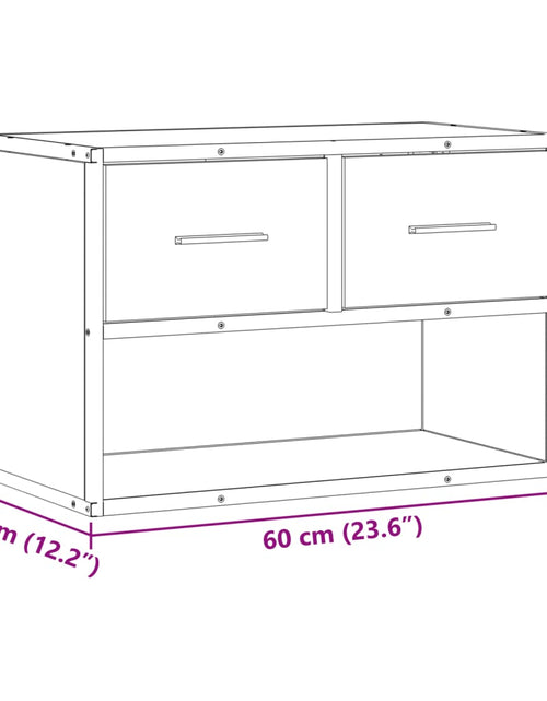Încărcați imaginea în vizualizatorul Galerie, Dulap TV, stejar sonoma, 60x31x39,5cm, lemn prelucrat și metal
