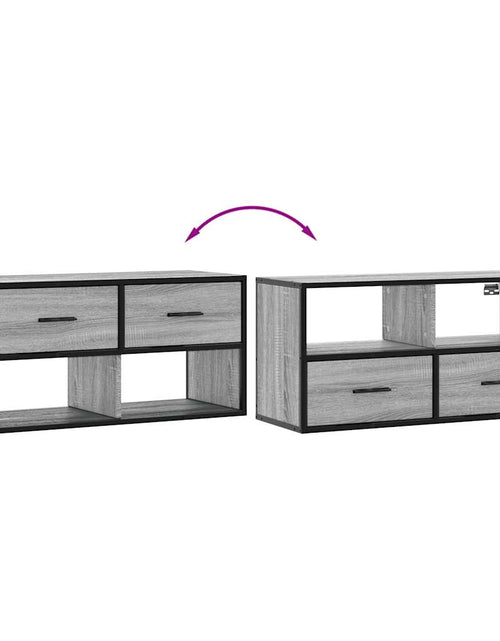 Загрузите изображение в средство просмотра галереи, Dulap TV, gri sonoma, 80x31x39,5 cm, lemn prelucrat și metal

