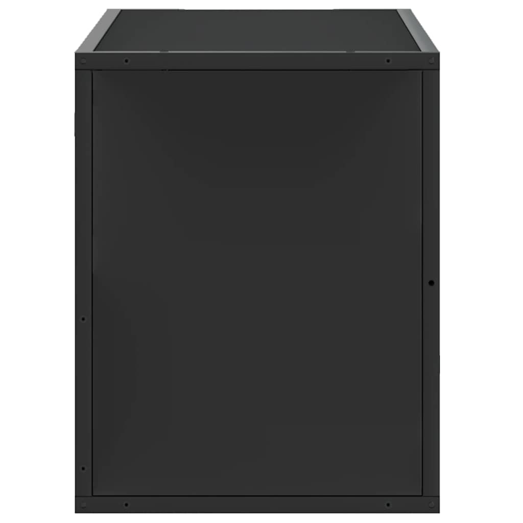 Dulap TV, negru, 80x31x39,5 cm, lemn prelucrat și metal