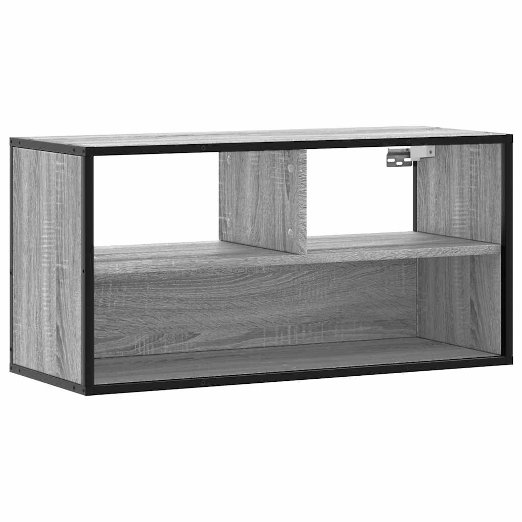 Dulap TV, gri sonoma, 80x31x39,5 cm, lemn prelucrat și metal