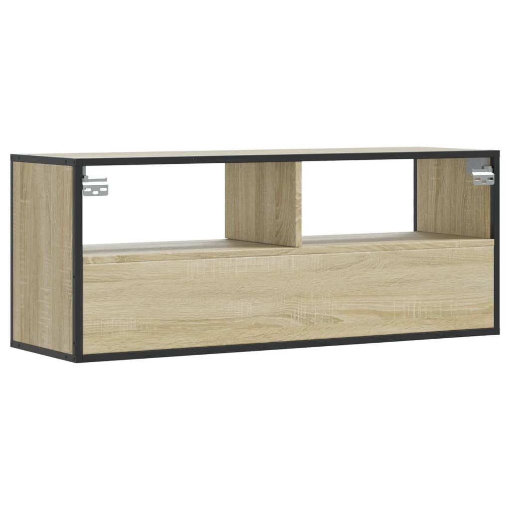 Dulap TV stejar sonoma, 100x31x39,5 cm, lemn prelucrat și metal