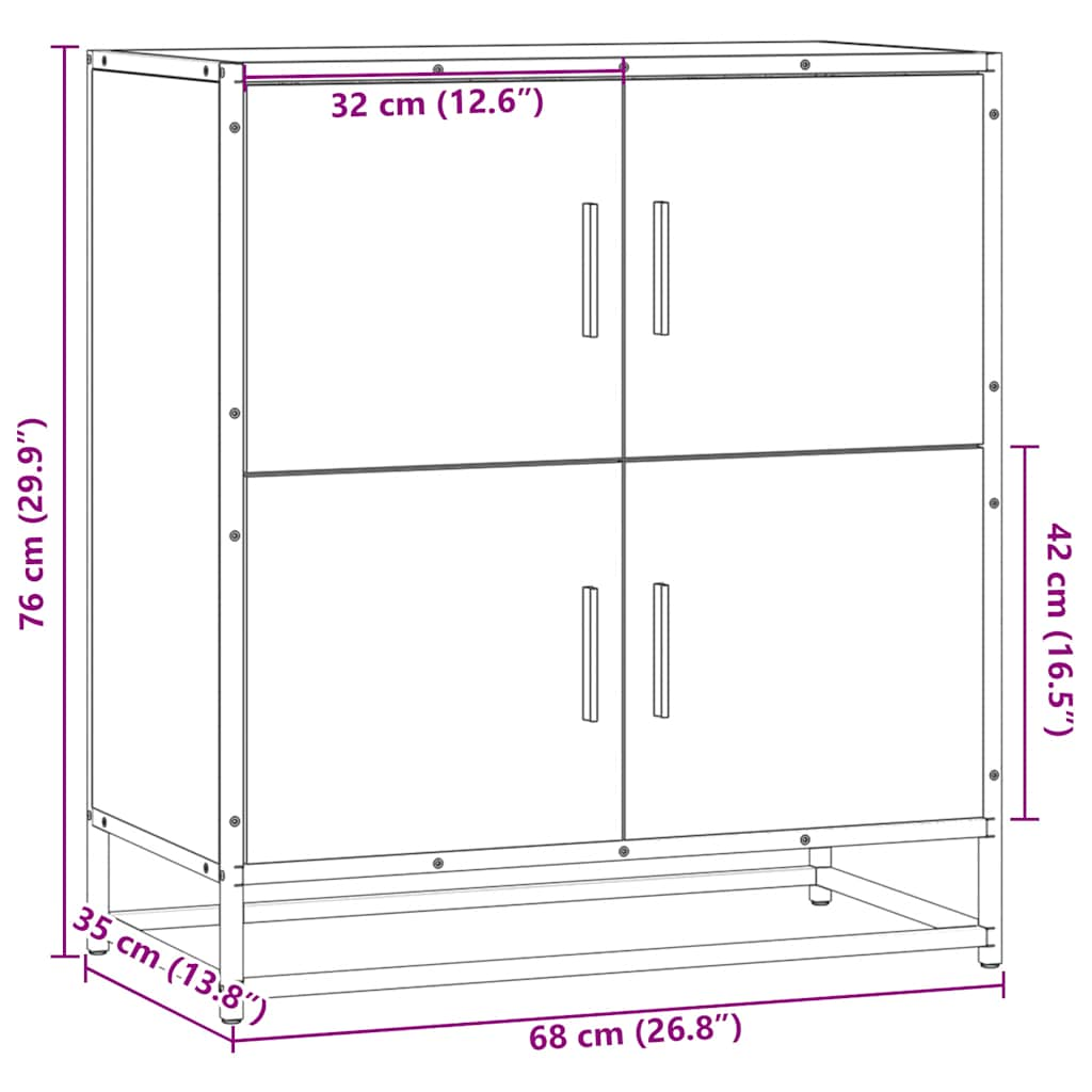 Bufetă Stejar Sonoma 68x35x76 cm Lemn prelucrat