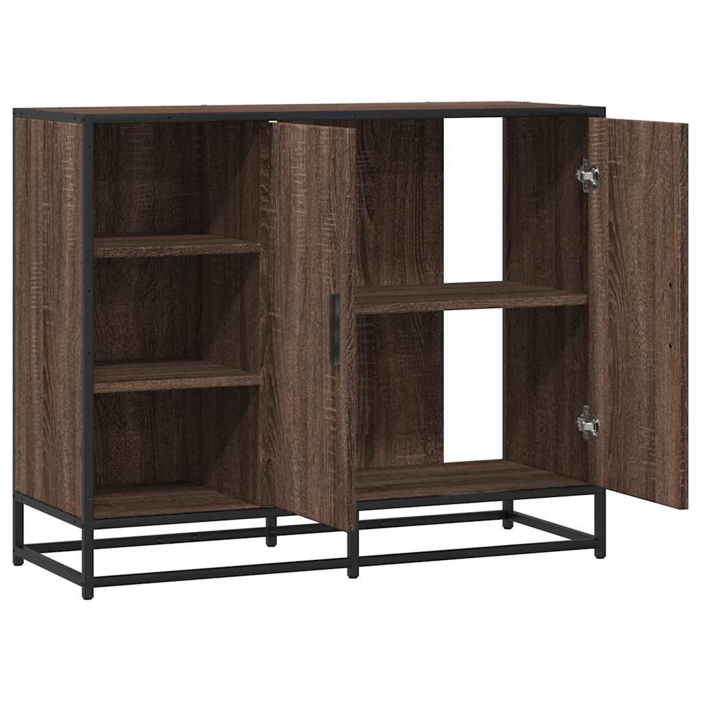 Dulap, stejar maro, 92x35x76 cm, lemn prelucrat