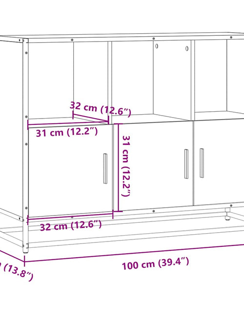 Încărcați imaginea în vizualizatorul Galerie, Servantă, gri sonoma, 100x35x76 cm, lemn prelucrat
