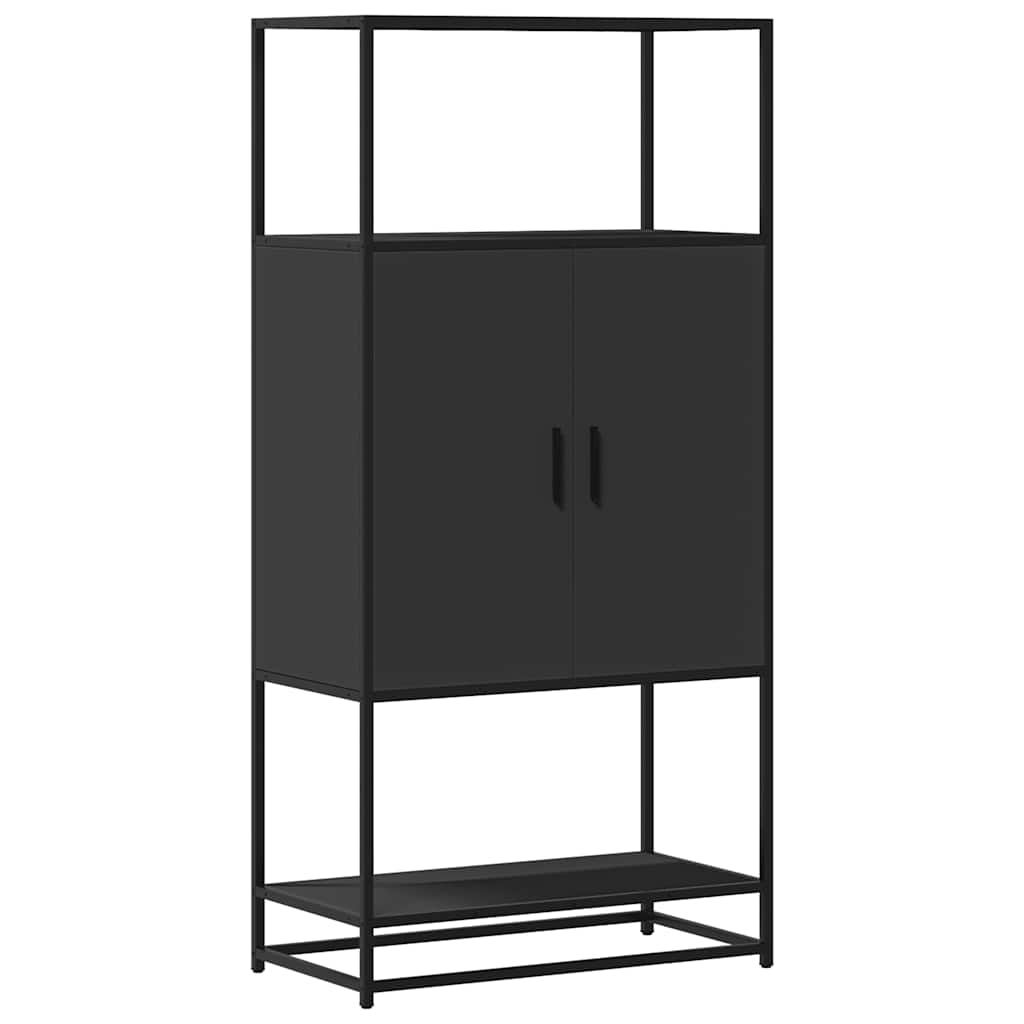 Dulapuru negru 68x35x139 cm lemn și metal prelucrat