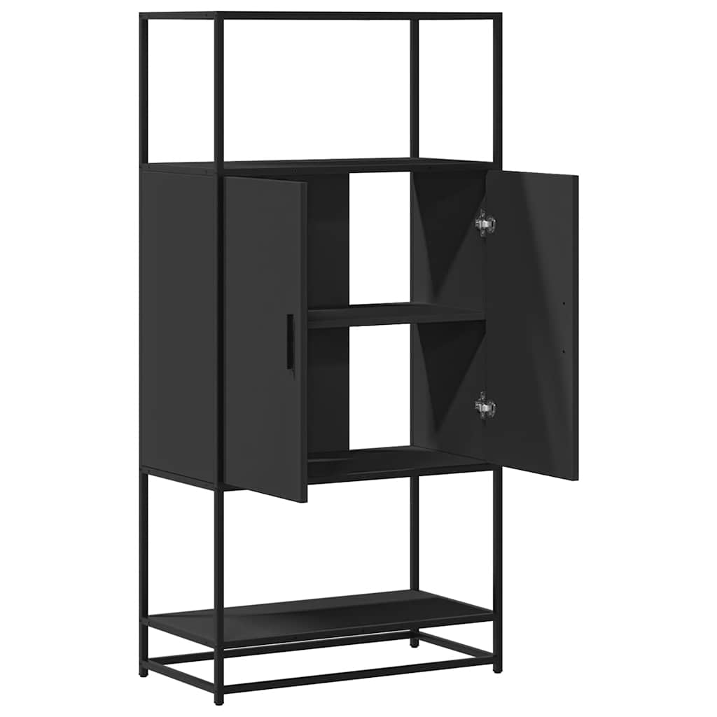 Dulapuru negru 68x35x139 cm lemn și metal prelucrat