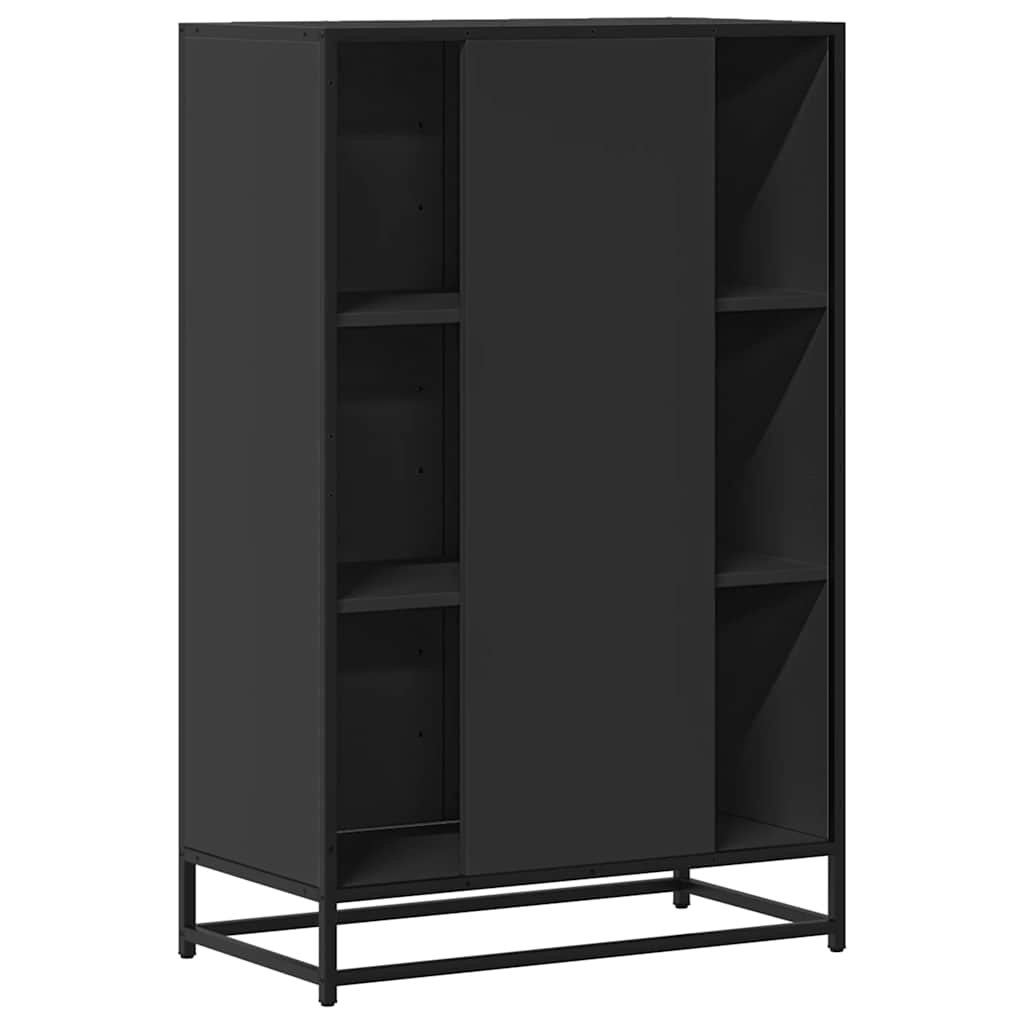 Dulapuru negru 68x35x106,5 cm lemn și metal prelucrat