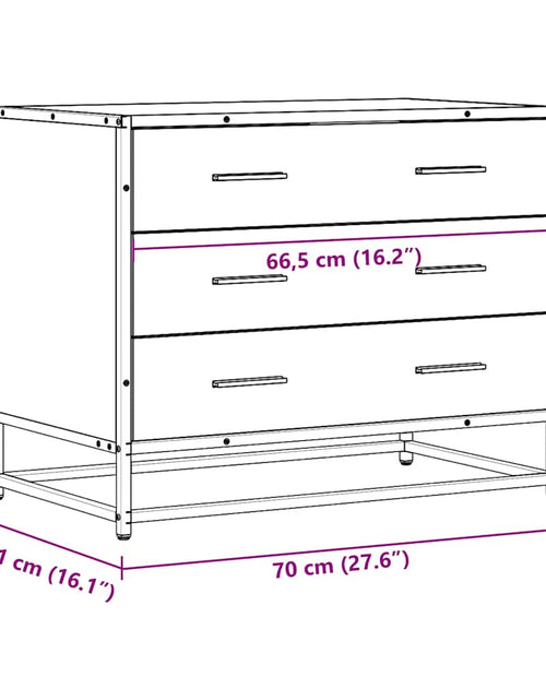 Загрузите изображение в средство просмотра галереи, Dulap cu sertare, stejar sonoma, 70x41x56 cm, lemn compozit
